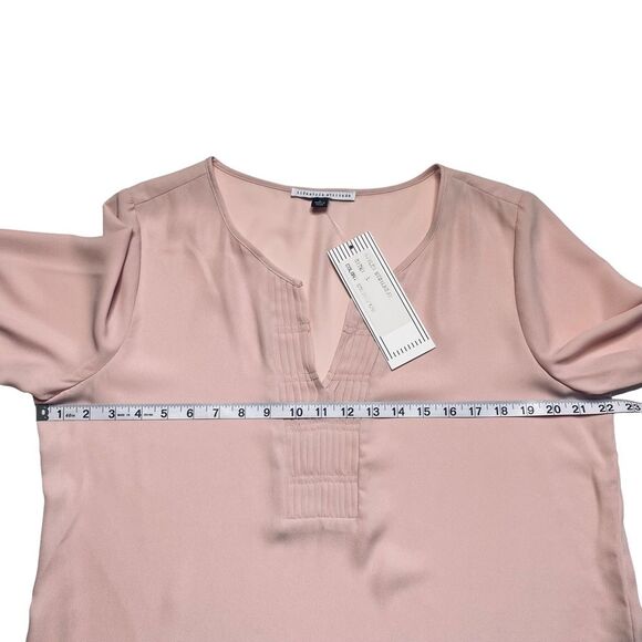 Romantic Feminine Pink Pintuck Blouse Sz L NWT - Picture 4 of 10
